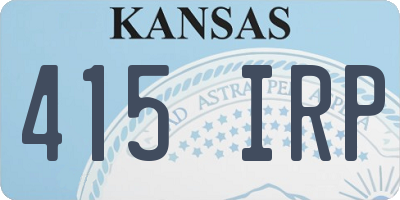 KS license plate 415IRP