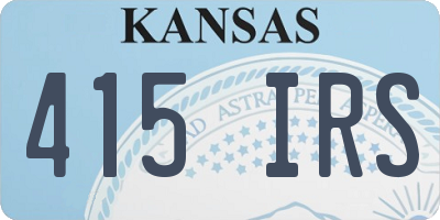 KS license plate 415IRS