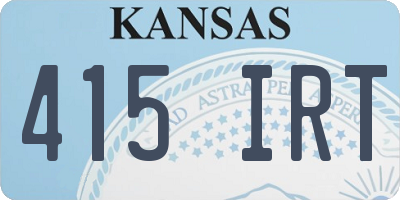 KS license plate 415IRT