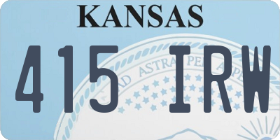 KS license plate 415IRW