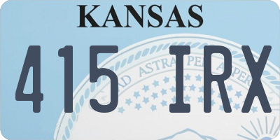 KS license plate 415IRX