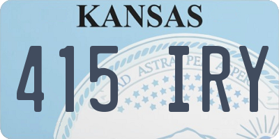 KS license plate 415IRY