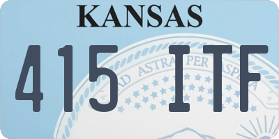 KS license plate 415ITF