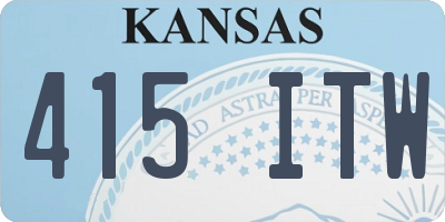 KS license plate 415ITW