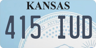 KS license plate 415IUD