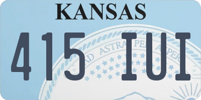 KS license plate 415IUI
