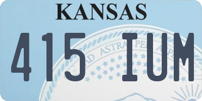 KS license plate 415IUM