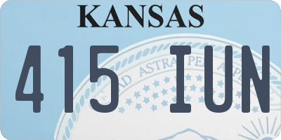 KS license plate 415IUN
