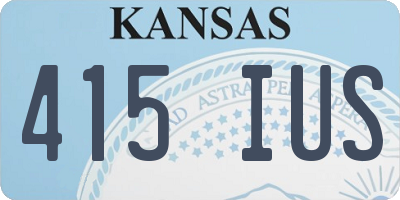 KS license plate 415IUS