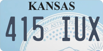 KS license plate 415IUX