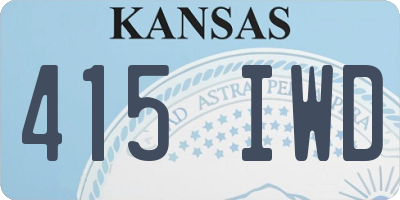 KS license plate 415IWD