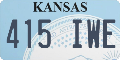 KS license plate 415IWE