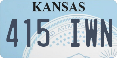 KS license plate 415IWN