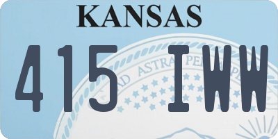 KS license plate 415IWW