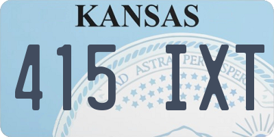 KS license plate 415IXT