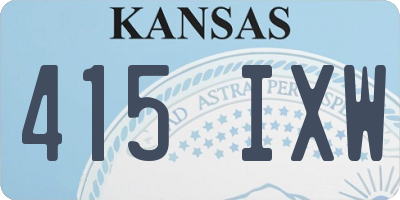 KS license plate 415IXW