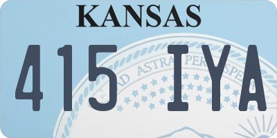 KS license plate 415IYA