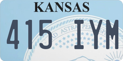 KS license plate 415IYM