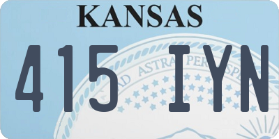 KS license plate 415IYN