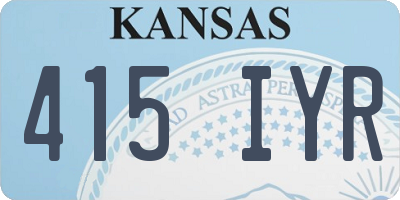 KS license plate 415IYR