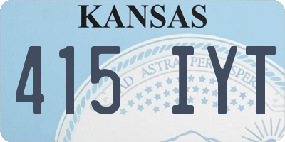 KS license plate 415IYT
