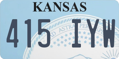 KS license plate 415IYW