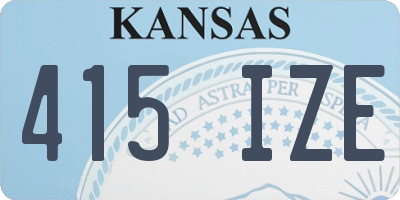 KS license plate 415IZE