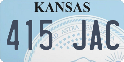 KS license plate 415JAC