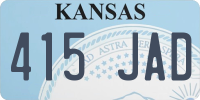 KS license plate 415JAD