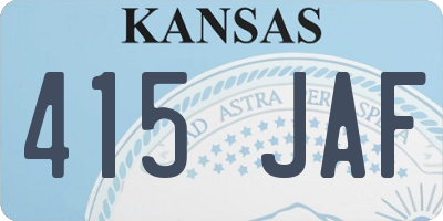 KS license plate 415JAF