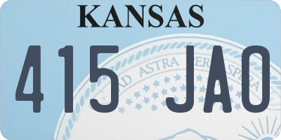 KS license plate 415JAO