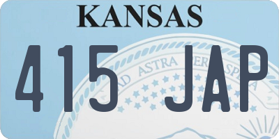 KS license plate 415JAP