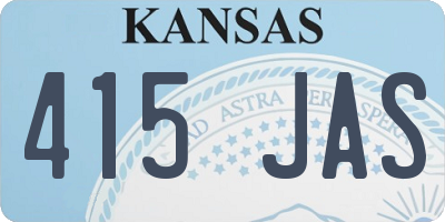 KS license plate 415JAS