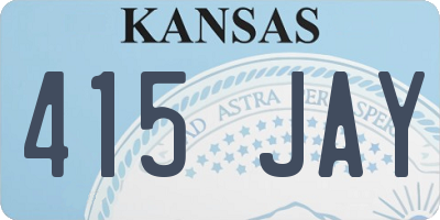 KS license plate 415JAY
