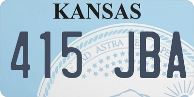 KS license plate 415JBA
