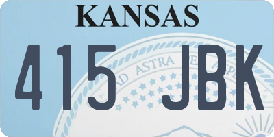 KS license plate 415JBK