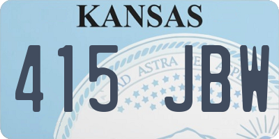 KS license plate 415JBW