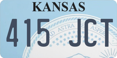 KS license plate 415JCT