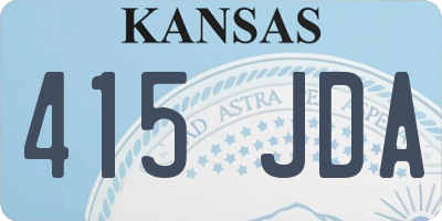 KS license plate 415JDA