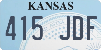 KS license plate 415JDF