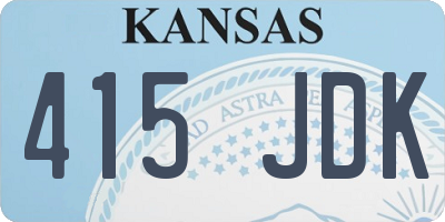 KS license plate 415JDK