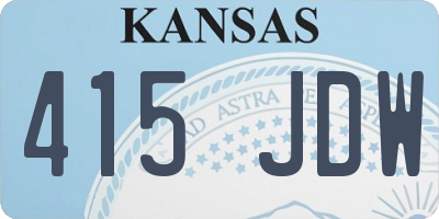 KS license plate 415JDW