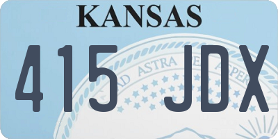 KS license plate 415JDX