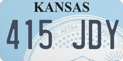 KS license plate 415JDY