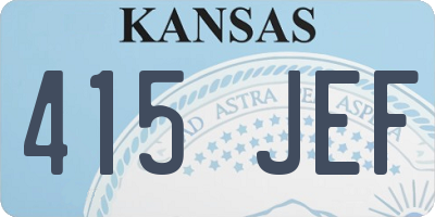 KS license plate 415JEF