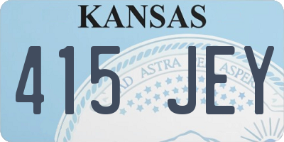 KS license plate 415JEY