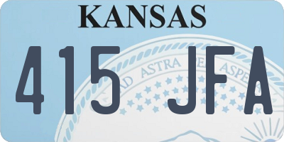 KS license plate 415JFA