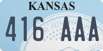 KS license plate 416AAA