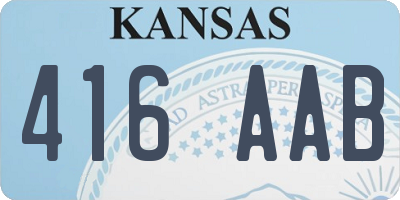 KS license plate 416AAB