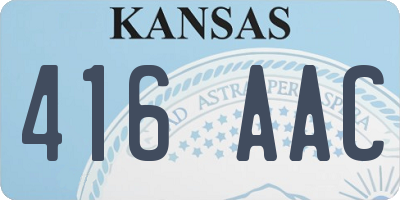 KS license plate 416AAC